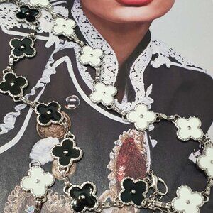 Fashion Design Adjustable Belt Silver Clover Chain Women Casual Formal Accessory